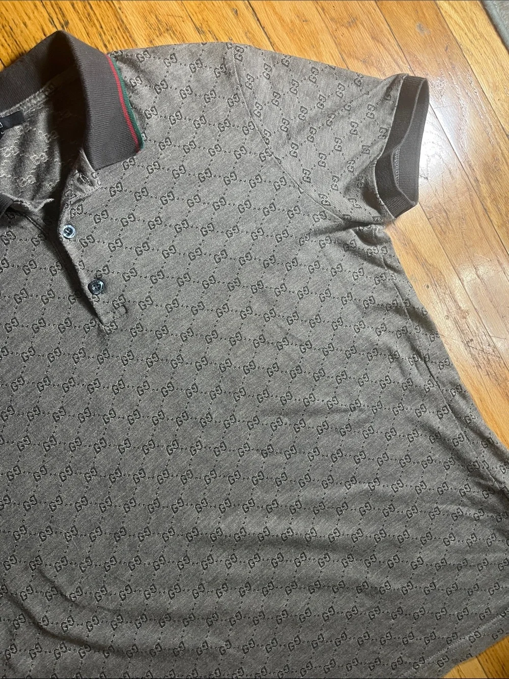 Gucci GG Monogram Polo Shirt Vintage Men's US M